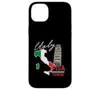 Italy Map And The Leaning Tower Of Pisa Italia Flag Case for iPhone 14 Plus