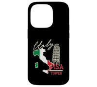 Italy Map And The Leaning Tower Of Pisa Italia Flag Case for iPhone 14 Pro