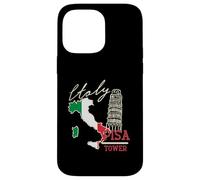 Italy Map And The Leaning Tower Of Pisa Italia Flag Case for iPhone 14 Pro Max