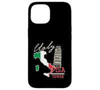 Italy Map And The Leaning Tower Of Pisa Italia Flag Case for iPhone 15