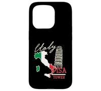 Italy Map And The Leaning Tower Of Pisa Italia Flag Case for iPhone 15 Pro