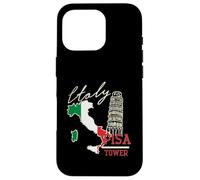 Italy Map And The Leaning Tower Of Pisa Italia Flag Case for iPhone 16 Pro