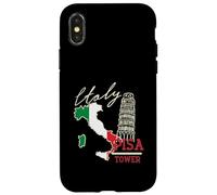 Italy Map And The Leaning Tower Of Pisa Italia Flag Case for iPhone X/XS
