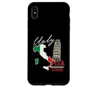 Italy Map And The Leaning Tower Of Pisa Italia Flag Case for iPhone XS Max