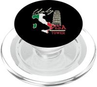 Italy Map And The Leaning Tower Of Pisa Italia Flag PopSockets PopGrip for MagSafe