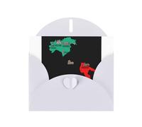 Italy Map Cities Marked Greeting Card With Envelope, Birthday Card, Christmas Card, Invitation Card, 3 Colors