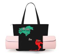 Italy Map Cities Marked Print Ladies Handbag Multi Purpose Casual Bag Durable Camping Bag Hiking Bag for Workout Beach Travel