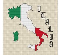Italy Map & Flag Cross Stitch Kit by Elite Designs