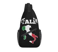 Italy Map Flag Sling Backpack Chest Crossbody Bag Casual Daypack for Men Women