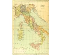 Italy Map Journal: Vintage 1894 Map of Italy Notebook (Blank Lined Journal, 6"x9" Lined Pages, 120 pages)