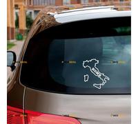 Italy Map Outline Silhouette Sticker Decal Vinyl Italia Italian Home - 2 Pack White 10.2cm - for Car Boat Laptop Cup No Background Die-Cut
