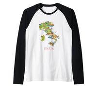 Italy Map Travel Lover Europe Trip Italian Pride Love Raglan Baseball Tee