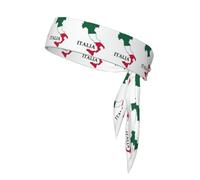 Italy Map With Colors Print Tie Headband For Women Men,Ninja Headbands, Sweat Headband,For Athletic Yoga Running Gym.