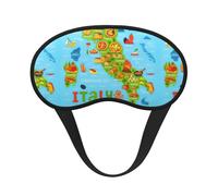 Italy Map with Food Icons Sleep Mask 100% Light Blocking Eye Mask for Sleeping, Sleep Mask for Unisex for Travel/Nap