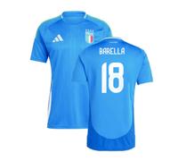 Italy Men's 2024-2025 Home Shirt BARELLA 18 in Blue | Size: Large Italy Blue L