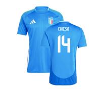 Italy Men's 2024-2025 Home Shirt CHIESA 14 in Blue | Size: 2XL Italy Blue 2XL