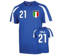 Italy Men's Mens Sports Training Jersey - Pirlo 21 in Blue | Size: Small Italy Blue S