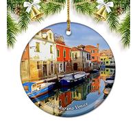 Italy Murano Venice Christmas Ornaments for Tree Ceramic Pendant Double Sided Ornament Decor Xmas Gifts Porcelain Travel Souvenirs