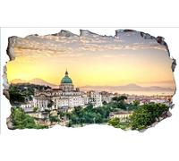 Italy Naples Napoli City 3D V001 Magic Window Wall Sticker Self Adhesive Poster Wall Art Size 1000mm Wide x 600mm deep (Large)