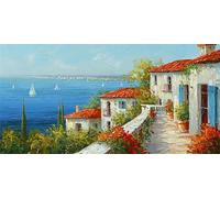 Italy Paint by Numbers for Adults Landscape Painting by Numbers for Children Beginners,DIY Art Craft Paint Hobbies for Adults Women,Home Wall Room Decor,Gifts for Women,40x100cm Without Frame,-fu700u