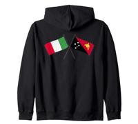 Italy Papua New Guinea Crossed Flags Italian PNG Flag Zip Hoodie