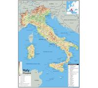 Italy Physical Poster Map - 16.5 x 23.3 inches - Paper Laminated