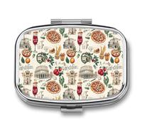 Italy Pizza European Italian Food Pill Box 2 Compartment Pill Case Decorative Organizer Storage Boxes Holder Cute