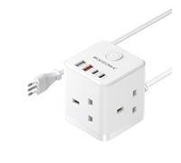 Italy Plug Adapter, PD20W 3 Way Cube Extension Lead, Type L, 1.5M