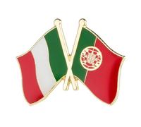 Italy & Portugal Friendship National Flag Metal Enamel Pin Badge Lapel