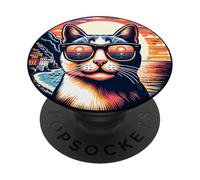 Italy, Positano And Cat At The Amalfi Coast PopSockets Adhesive PopGrip
