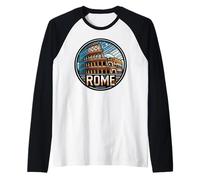 Italy Roman Colosseum and Rome Vacation Raglan Baseball Tee
