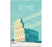 Italy Rome Amphitheatre Bird Sunset Vintage Travel Poster Retro Wall Art Canvas Poster Art Print Room Decor Home Decor Unframed 50x75cm