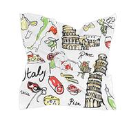 Italy Rome Symbols Square Scarf Headscarf Women's Elegant Lightweight Silk Feeling Scarf Head Neck Scarf Kerchief