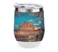 Italy Rome1 Ancient Architecture Stainless Steel Wine Tumbler with Lid Insulated Coffee Cup Drinking Travel Mug