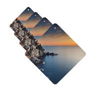 Italy Sea at Sunset Car Air Freshener Cards for Women Men 4 Pack Cute Car Accessories Long Lasting Scent Car Diffuser Hanging Auto Aromatherapy Tablets Car Fresheners Gifts