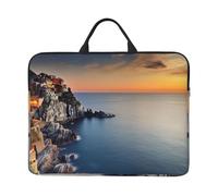 Italy Sea at Sunset Laptop Case Sleeve 14 inch Shockproof Protective Notebook Case Travel Laptop Bag with Handle Waterproof Computer Cover Briefcase Handbags for Men Women