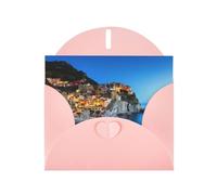 Italy Sea at Sunset Pink prints Greeting Cards 6x4-inch with Envelope | Perfect for writing greetings and thank-you notes