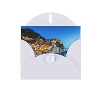 Italy Sea at Sunset White prints Greeting Cards 6x4-inch with Envelope | Perfect for writing greetings and thank-you notes