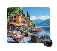Italy Seaside Town Mouse Pad Square Mouse Mat Cute Mousepad