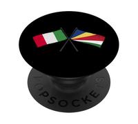 Italy Seychelles Crossed Flags Italian Seychellois Roots PopSockets Adhesive PopGrip