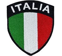 Italy Shield Patch with Velkro - 100% Embroidered Patches for Clothing with Italian Flag - Patches for Backpacks - Italian Badge 3" x 2.6"