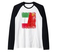 Italy Soviet Union Flag CCCP Italian USSR Heritage Raglan Baseball Tee