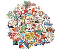 Italy Sticker Italy Decorative Sticker Italian Flag Vinyl Stickers Laptop Journal Stickers for Photo Album Scrapbooking Decoration Italian Sticker Set Milan Tuscany Florence