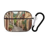 Italy Street AirPod Pro Case, Anti Scratch Hard PC Cover with Keychain, AirPod Pro 2nd/1st Case Accessories for Women Men, Black-Style