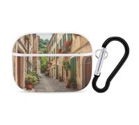 Italy Street AirPod Pro Case, Anti Scratch Hard PC Cover with Keychain, AirPod Pro 2nd/1st Case Accessories for Women Men, White-Style