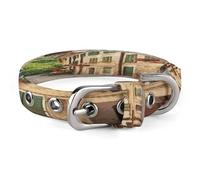 Italy Street Dog Collar Classic Adjustable Pet Collar Soft and Fancy,Dog Collars Easy Clean and Comfortable for Small Medium Dogs Pet Supplies Accessories