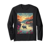 Italy Sunset Coastal Beauty Landscape Scene Long Sleeve T-Shirt