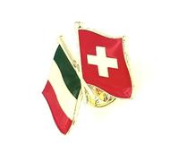 Italy Swiss Italian Switzerland Friendship Metal Enamel Country Flags Pin Badge