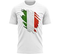 Italy Torn Mens T Shirt, Italy Rugby Gifts, Italia Flag Torn, Italian Gift, Italian Rugby Shirt, GLI Azzurri Present for Him or Her, M, White