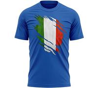 Italy Torn Mens T Shirt, Italy Rugby Gifts, Italia Flag Torn, Italian Gift, Italian Rugby Shirt, GLI Azzurri Present for Him or Her, XXL, Royal